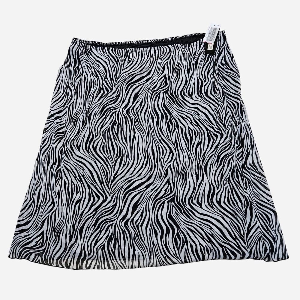 vintage grunge indie sleaze zebra micro mesh skirt deadstock 1X